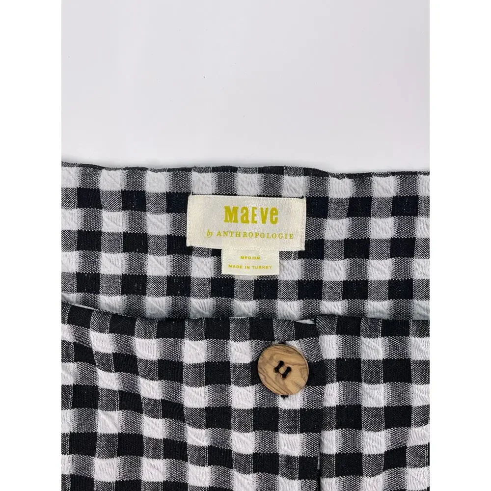 Maeve Anthropologie Black & White Gingham Check Jumpsuit Size M - Picture 7 of 11